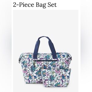 Travel Bag Set (2pc) with Navy Fabric Handles ~ NWT